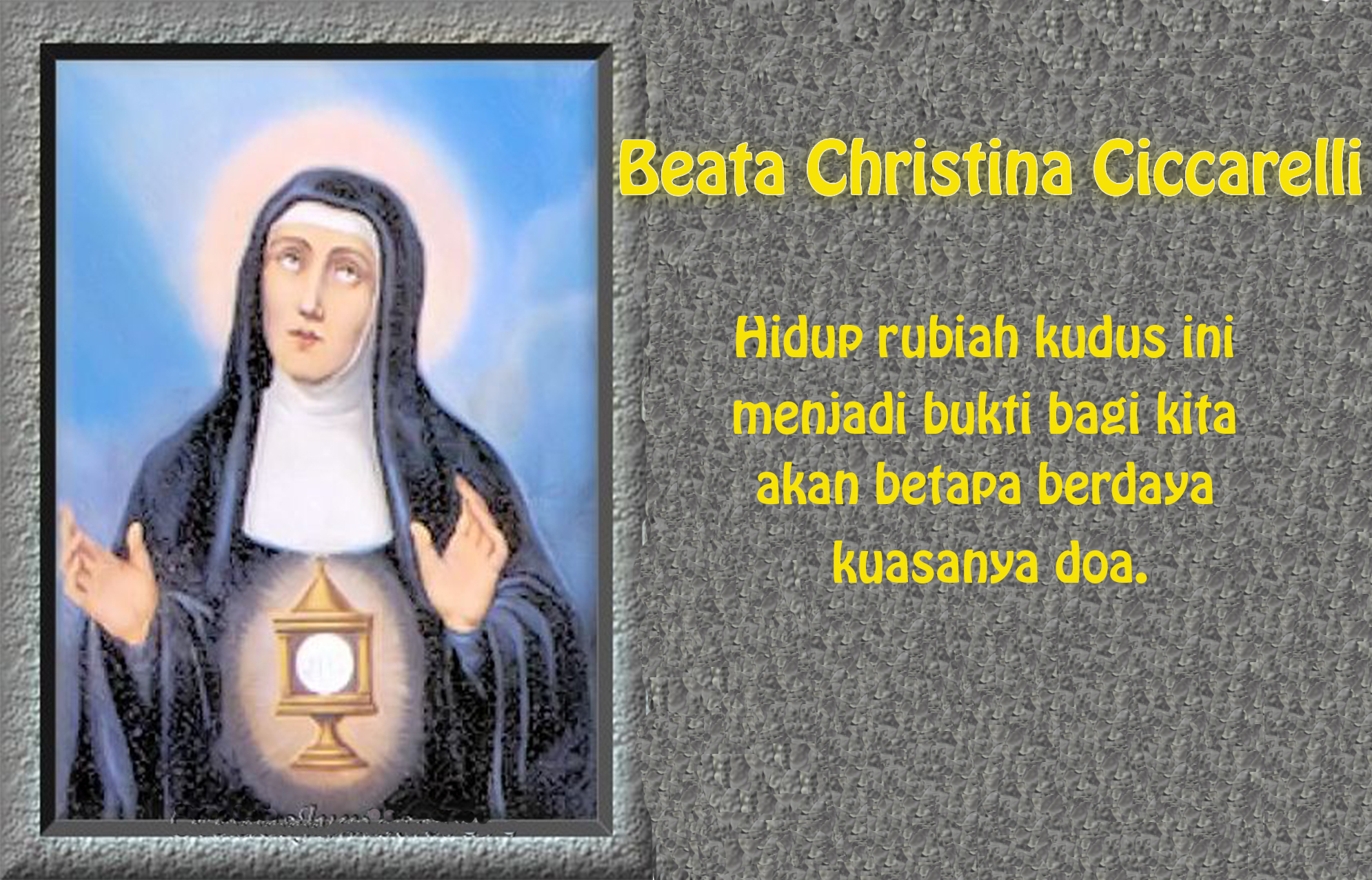 Beata Christina Ciccarelli : 18 Januari