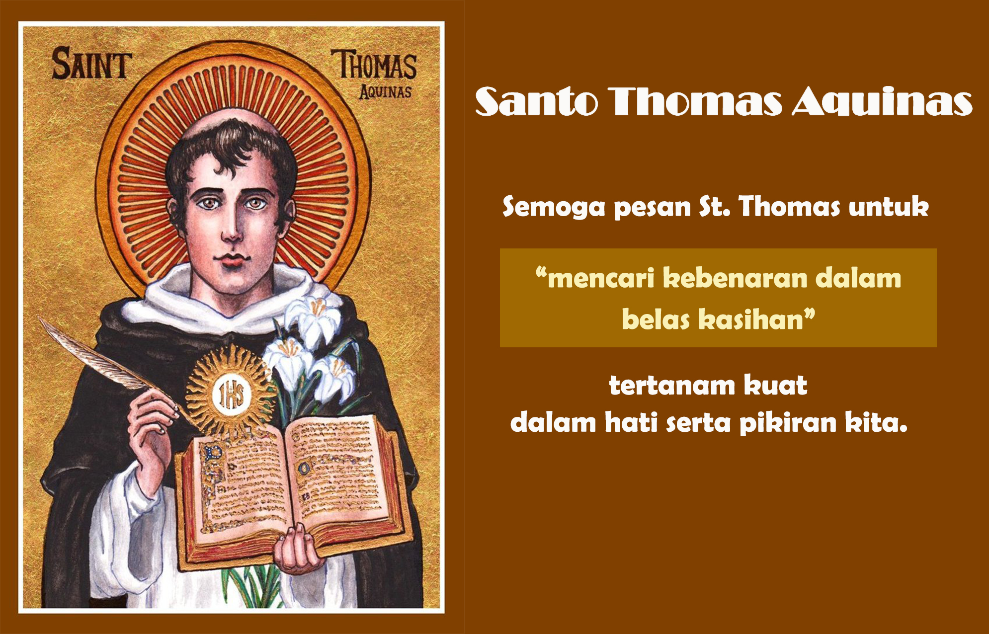 Santo Thomas Aquinas : 28 Januari