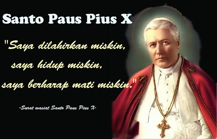 Santo Paus Pius X : 21 Agustus